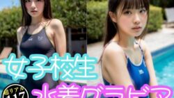 【貧乳】 女子校生 水着グラビア 【d_403822】