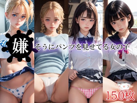 【貧乳】 嫌そうにパンツを見せてる女の子 【d_299252】