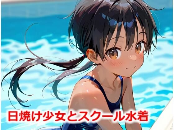 【貧乳】 日焼け少女とスクール水着 【d_552591】