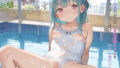 【貧乳】 スクール水着がエロい貧乳後輩ちゃんを誰もいないプールに呼び出して中出しえっち01 【d_584763】