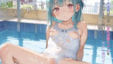 【貧乳】 スクール水着がエロい貧乳後輩ちゃんを誰もいないプールに呼び出して中出しえっち01 【d_584763】