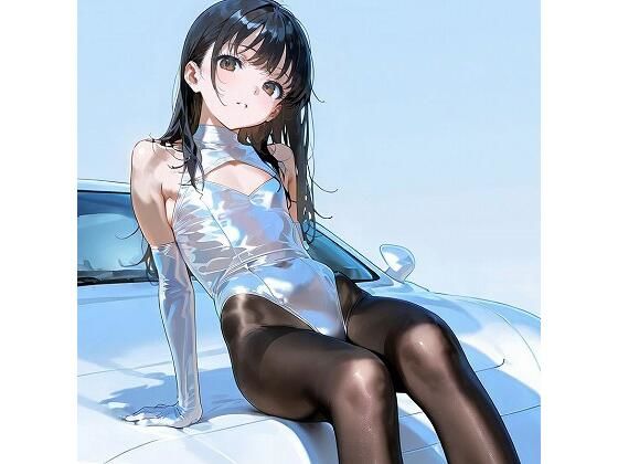 【貧乳】 ツヤスベ衣装のレースクイーン｜satin race queen【219枚＋50秒moive】 【d_593708】