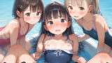 【貧乳】 複数ヒロイン高画質 ちっぱいロリ×スク水ハーレム 【d_595505】